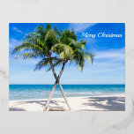 Frohe Weihnachts Beach Palmen Folien Feiertagspostkarte<br><div class="desc">Frohe Weihnachts Beach Palmen Foil Holiday Postcard</div>
