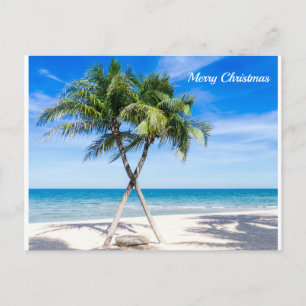 Frohe Weihnachts Beach Palmen Postkarte