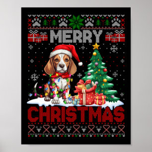 Frohe Weihnachts-Beagle Hund Lover Ugly Xmas Sweat Poster