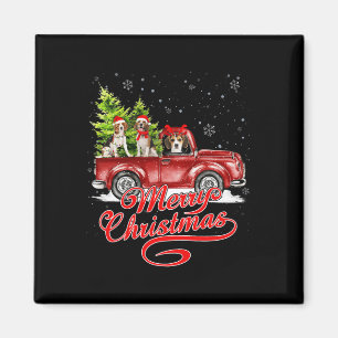 Frohe Weihnachts-Beagle Hunde Santa Reindeer Red T Magnet