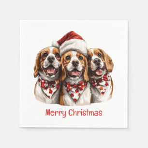 Frohe Weihnachts-Beagle-Hunde Serviette