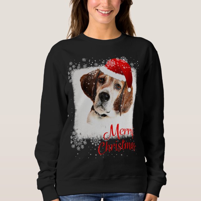 Frohe Weihnachts-Beagle Sweatshirt (Vorderseite)