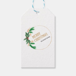 Frohe Weihnachts Berries Wreath Geschenkanhänger