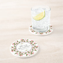 Frohe Weihnachts Berries Wreath & Modern Typografi