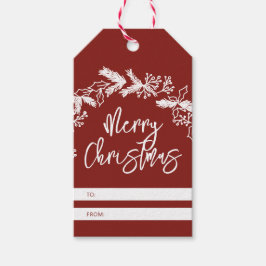 Frohe Weihnachts Berry Blätter Wreath Geschenktast Geschenkanhänger