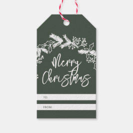 Frohe Weihnachts Berry Blätter Wreath Geschenktast Geschenkanhänger