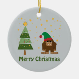 Frohe Weihnachts-Bigfoot Keramikornament