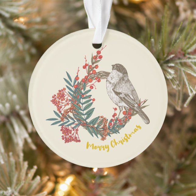 Frohe Weihnachts-Bird-Wreath Ornament (Baum)