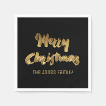 Frohe Weihnachts Black Gold Handwriting Typografie