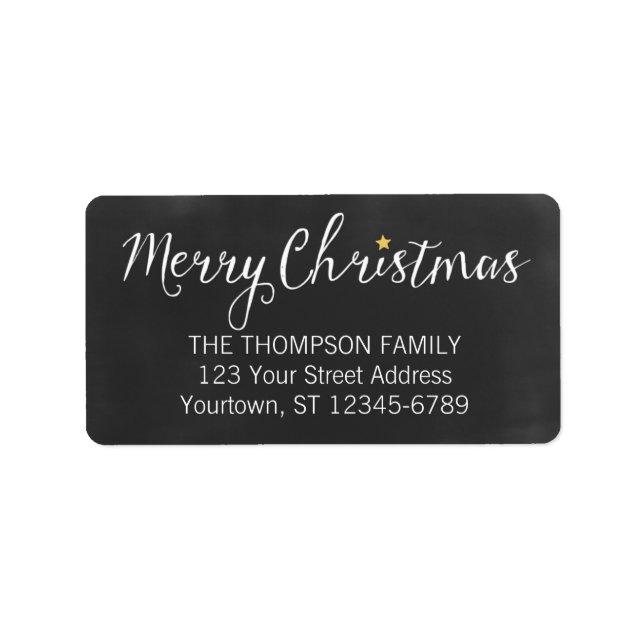 Frohe Weihnachts-Blackboard-Adressetiketten Adressaufkleber (Vorne)