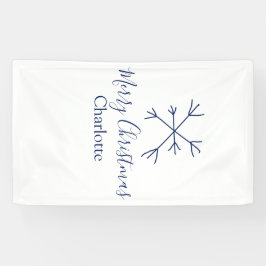 Frohe Weihnachts-blaue Schneeflocken fügen Namen F Banner