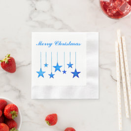 Frohe Weihnachts Blue Star Dekoration mit Text Serviette