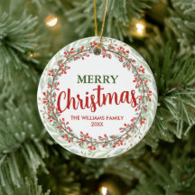 Frohe Weihnachts-Blume Wreath Familienname