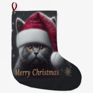 Frohe Weihnachts-Bombay-Katze, Weihnachtskatze Großer Weihnachtsstrumpf