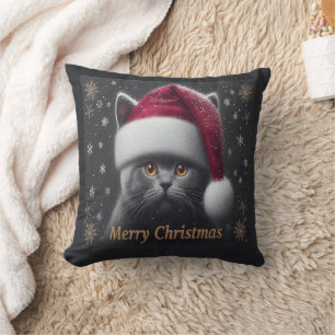 Frohe Weihnachts-Bombay-Katze, Weihnachtskatze Kissen
