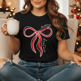Frohe Weihnachts-Bow-Shirt | Trendy Coquette Chris T-Shirt
