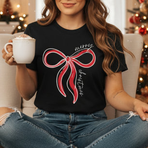 Frohe Weihnachts-Bow-Shirt   Trendy Coquette Chris T-Shirt