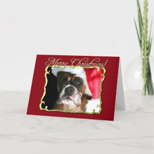 Frohe Weihnachts-Boxer-Hund-Grußkarte Feiertagskarte