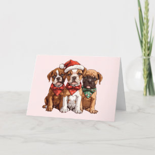Frohe Weihnachts-Boxer-Hunde Feiertagskarte