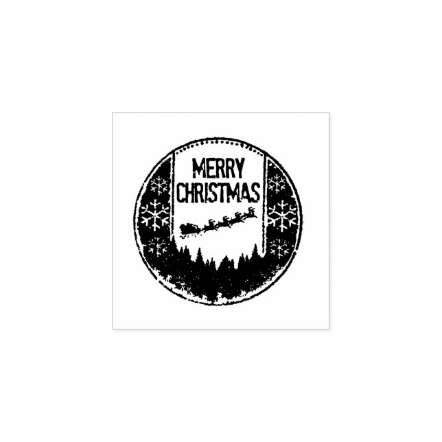 Frohe Weihnachts-Briefmarke Gummistempel (Prägung)