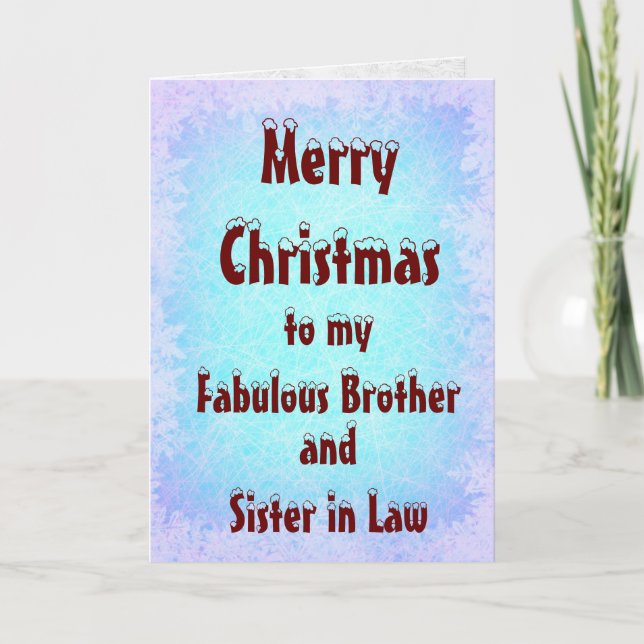 Frohe Weihnachts Bruder und Schwester im Jura Karte (Vorderseite)