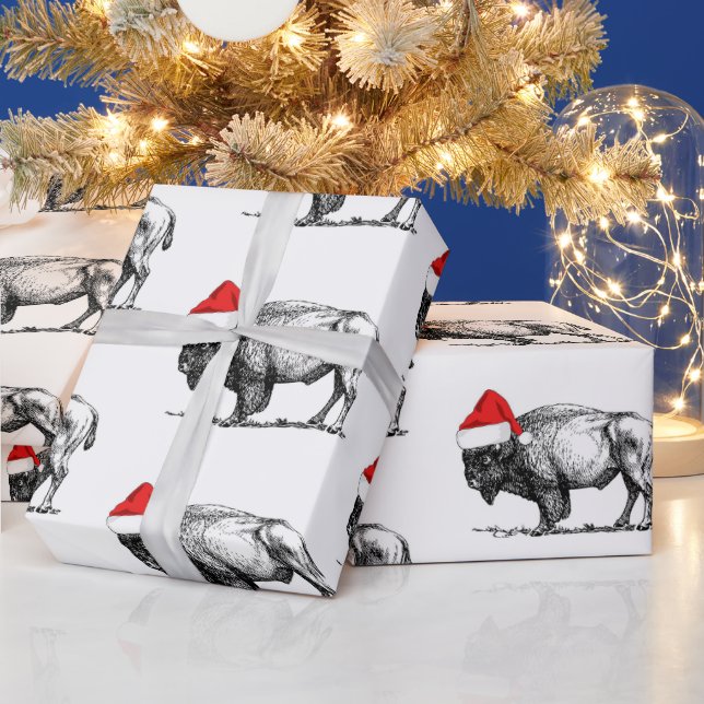 Frohe Weihnachts Buffalo Geschenkpapier (Feiertage)