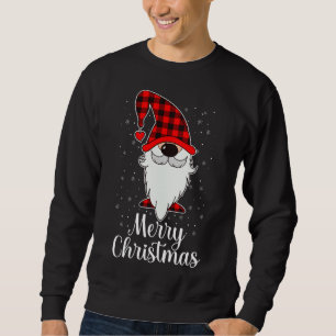 Frohe Weihnachts Buffalo Kariert Gnome Snow Lover Sweatshirt