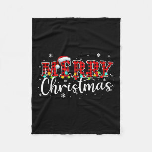 Frohe Weihnachts Buffalo Kariert Red Santa Family Fleecedecke