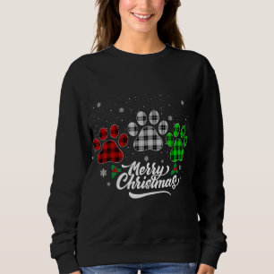Frohe Weihnachts Buffalo Kariert Red White Green D Sweatshirt