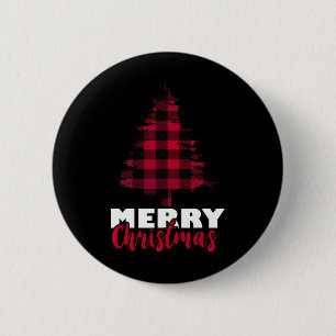 Frohe Weihnachts Buffalo Karierte Weihnachtsbaum W Button