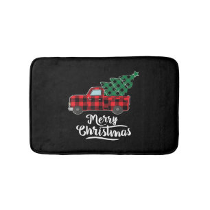 Frohe Weihnachts Buffalo Karierten Weihnachtsbaum  Badematte