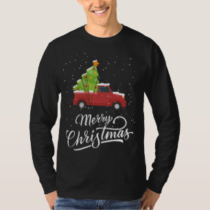 Frohe Weihnachts Buffalo Red Truck Weihnachtsbaum T-Shirt