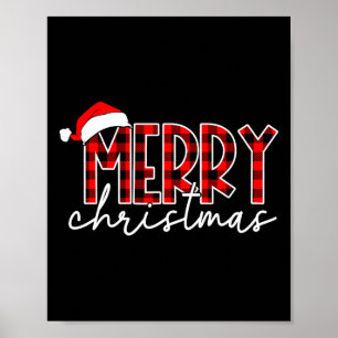 Frohe Weihnachts Buffalo Rote Karierte Weihnachtsm Poster