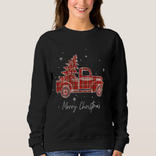 Frohe Weihnachts Buffalo Truck Tree Kariert für m Sweatshirt