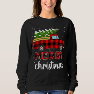 Frohe Weihnachts Buffalo Truck Tree Kariert für m Sweatshirt