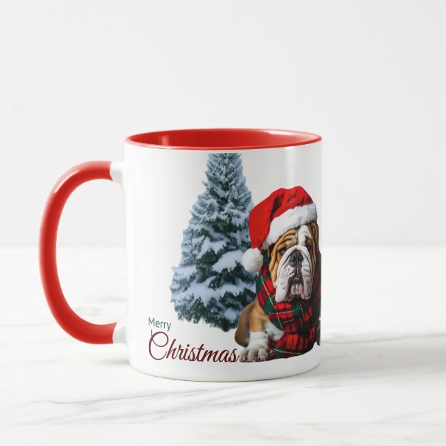 Frohe Weihnachts-Bulldog Tasse (Links)