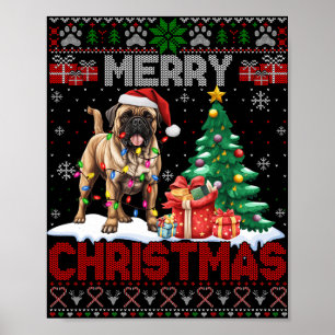 Frohe Weihnachts Bullmastiff Liebhaber Familie Ugl Poster