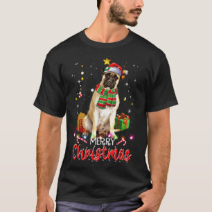 Frohe Weihnachts Bullmastiff Weihnachtsmannmütze T T-Shirt