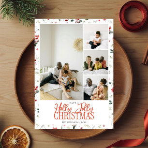 Frohe Weihnachts-Bürstenschrift 5 Foto Feiertagskarte
