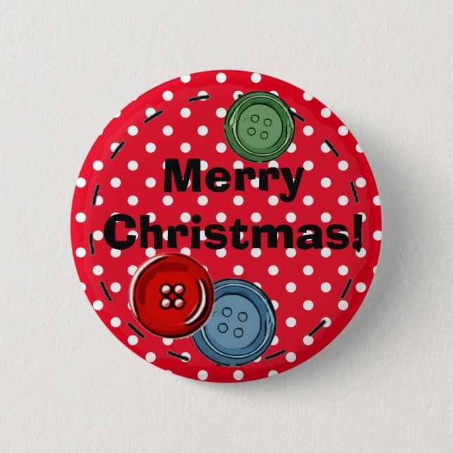 Frohe Weihnachts-Button mit Niedlichen Tasten & St Button (Vorderseite)