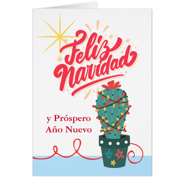 Frohe Weihnachts Cactus Spanish Feliz Navidad (Vorne)