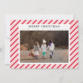 Frohe Weihnachts Candy Cane Red White Stripes Foto Feiertagskarte