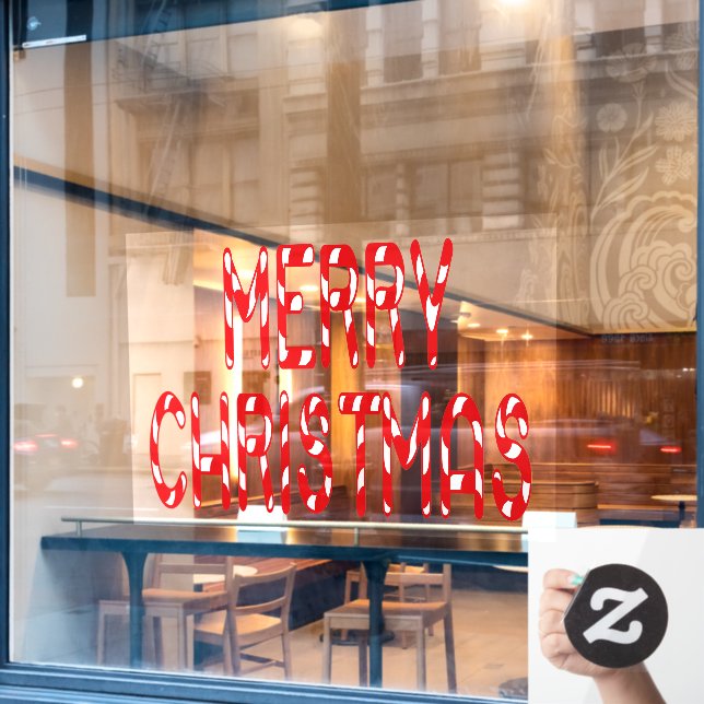 Frohe Weihnachts Candy Cane Zuhause & Storefront V Fensteraufkleber (Café-Fenster)