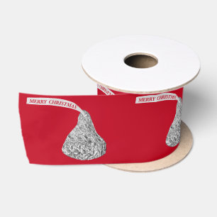 Frohe Weihnachts Candy Kiss On Red Satinband