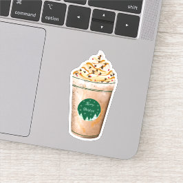 Frohe Weihnachts Caramel Drizzled Latte Aufkleber
