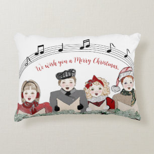 Frohe Weihnachts Carolers Personalisiert Throw Kis Dekokissen