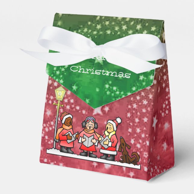 Frohe Weihnachts Carols Red and Green Fevor Box Geschenkschachtel (Vorderseite)