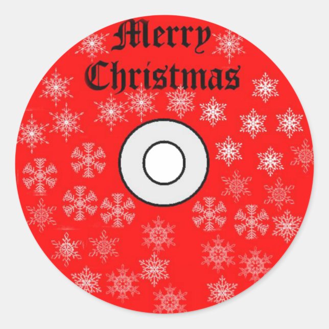 Frohe Weihnachts-CD-Aufkleber Runder Aufkleber (Vorderseite)