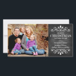 Frohe Weihnachts-Chalkboard Holiday Foto-Karte Feiertagskarte<br><div class="desc">Karo ähnliche Artikel in unserem Shop!</div>