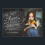 Frohe Weihnachts-Chalkboard Script Holiday Foto Feiertagskarte<br><div class="desc">Frohe Weihnachts-Chalkboard Script Holiday Foto</div>